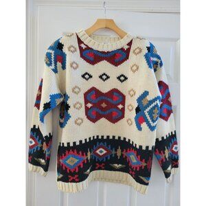 Vintage Women SouthWestern Aztec Design 90s Sweater size small